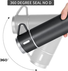 3 Cup 500 Ml Double-Layer Stainless Steel Vacuum Flask Set ( Random Color )