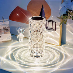 USB Rechargeable Crystal Rose Diamond Touch Lamp LED With RGB 16 Colors