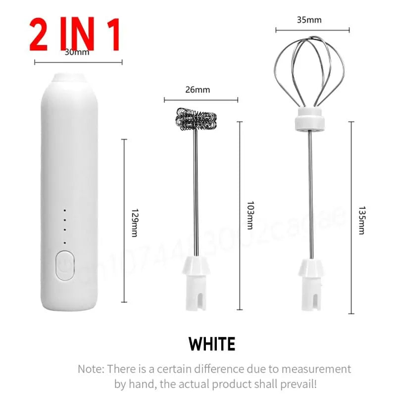 Rechargeable Handheld Milk Frother – 3-Speed Electric Coffee Mixer for Latte, Cappuccino, Hot Chocolate & Drinks (Random color)