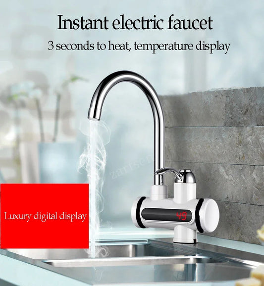 Electric Water Heating Faucet Tap For Kitchens And Bathrooms Digital Temp° Display | Hot Water(without Shower )