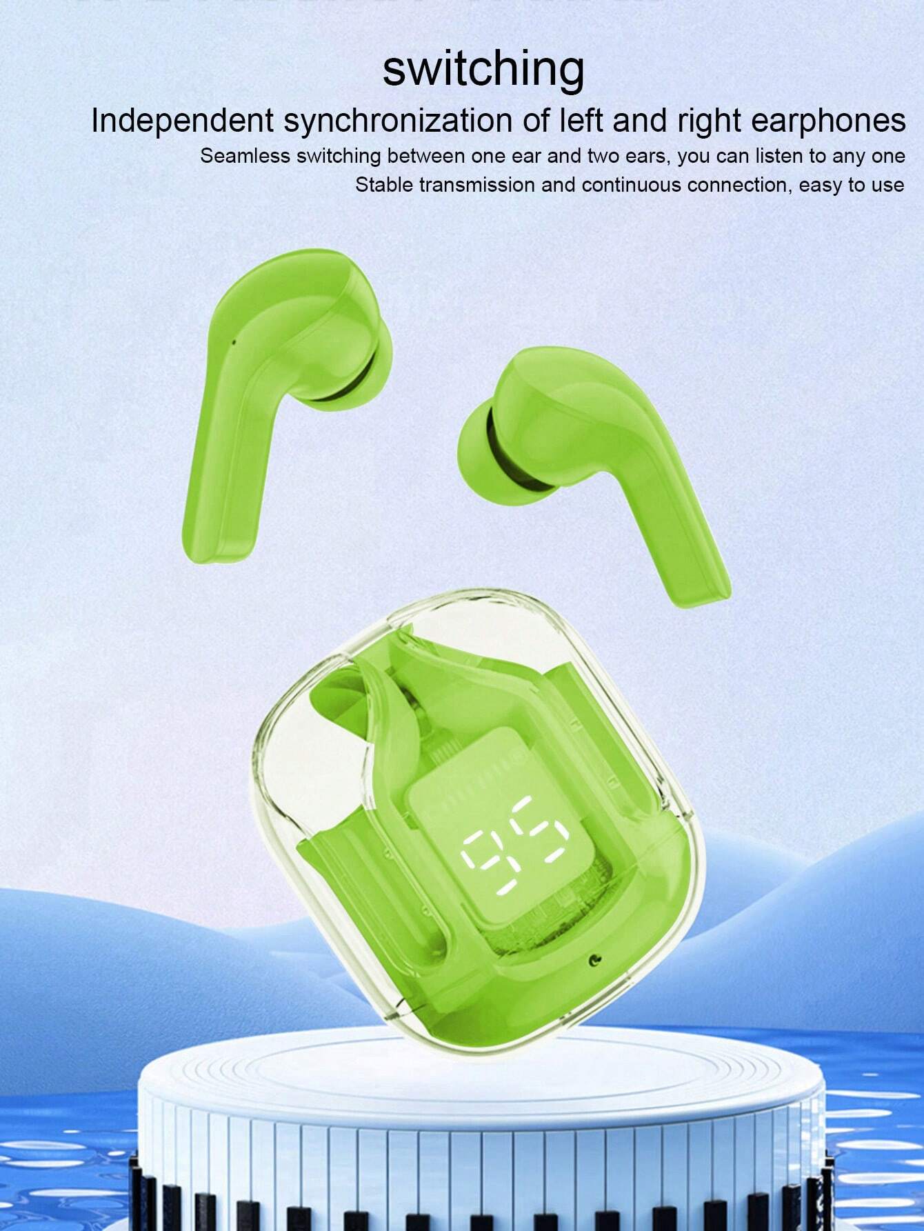 Air 31 Earbuds Wireless Earbuds With Crystal Transparent Case With Type-C Charging