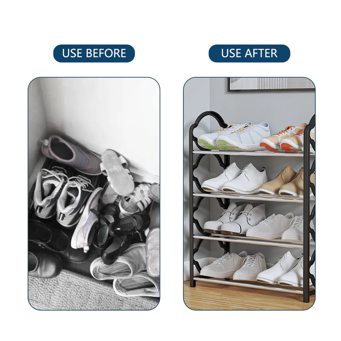 Non-Breakable Floor Standing Shoes Rack - 4 layer