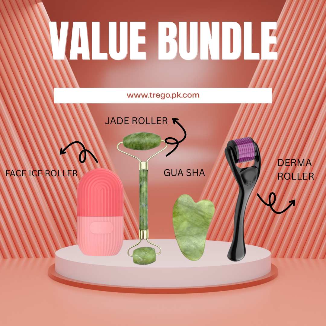 Combo pack Marble Jade Roller WITH STONE MARBLE | Ice Roller Facial Massage | Derma Roller [Pack of 3]