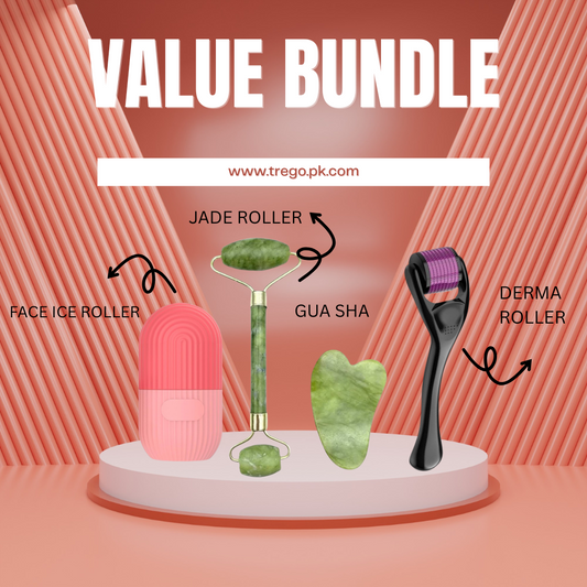 Combo pack Marble Jade Roller WITH STONE MARBLE | Ice Roller Facial Massage | Derma Roller [Pack of 3]